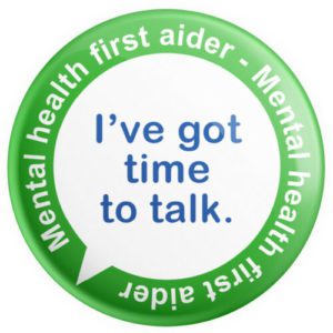 picture of a mental health first aid pin badge